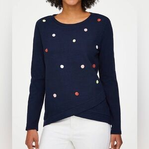 LOFT Long-sleeve Top with Multicolored Polka Dots